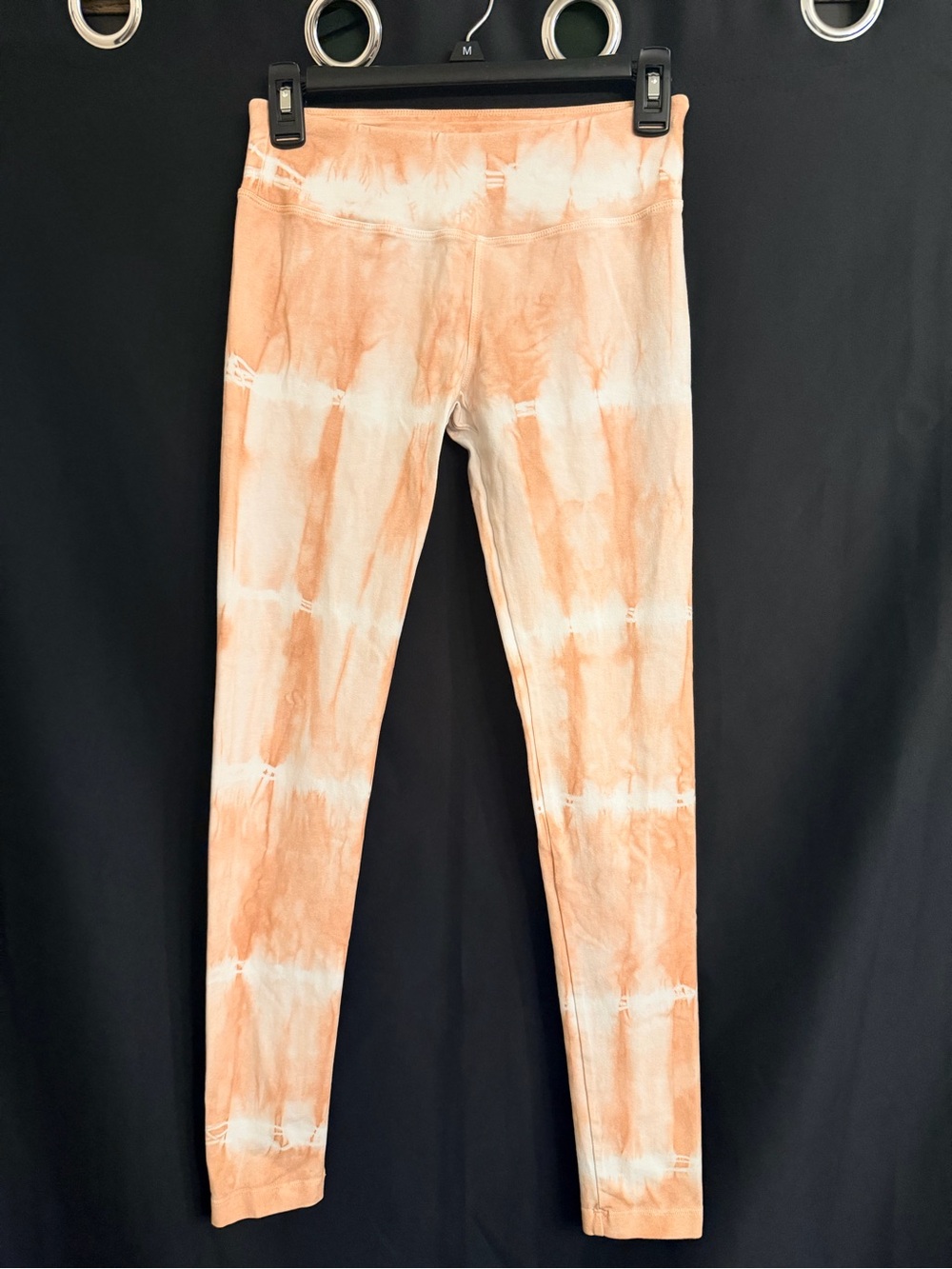 Hard Tail Peach and White Tie-Dye Leggings Like New Size M